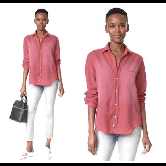 Frank & Eileen faded red rust button up blouse XS NWOT - Picture 4 of 11